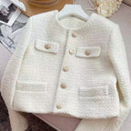 R&B | Damen Tweedjacke mit Rundhalsausschnitt