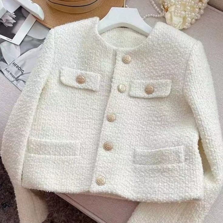 R&B | Damen Tweedjacke mit Rundhalsausschnitt
