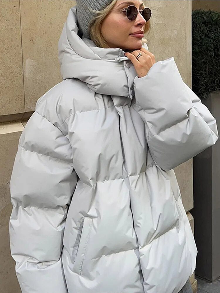 R&B | Oversized Puff-Hoodie-Jacke