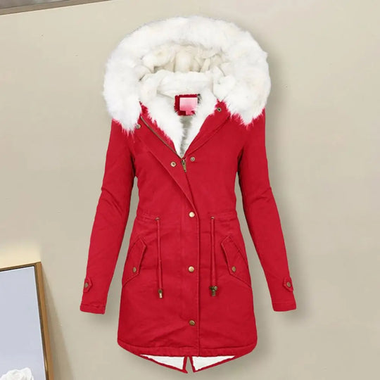 R&B | Parka Mantel - Lange Länge - Kunstfellkapuze - Warm Gepolstert - Reißverschlussverschluss