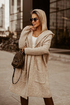 R&B | Langer cardigan mit Kapuze für Damen