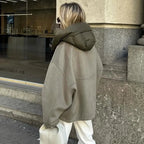 Lässige Lockere Damenjacke mit Kapuze