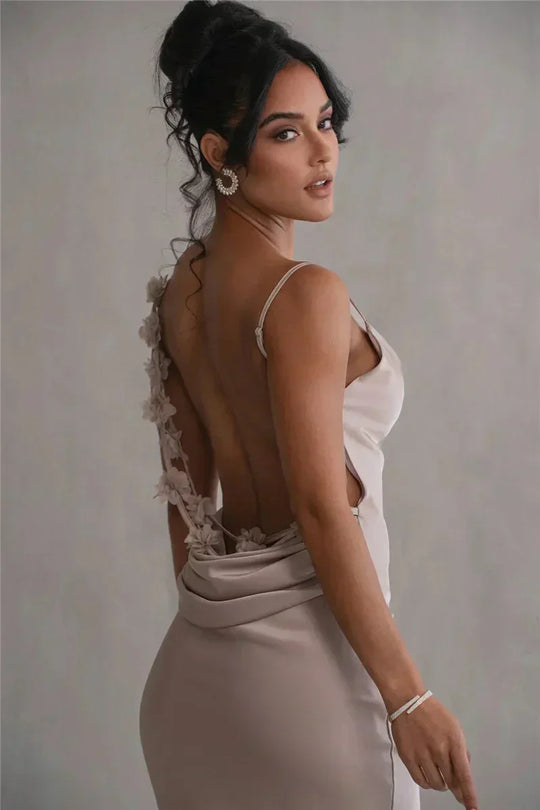 R&B | Satin Kleid mit Blumen