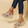 Damensandalen mit Keilabsatz