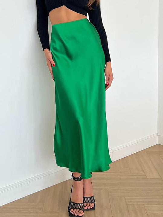 R&B | Satin-Midi-Rock mit Fließendem Design für Damen