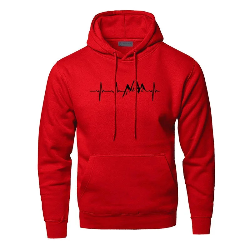 R&B | Hoodie mit Puls-motiv Baumwolle und Polyester Trendy und Komfortabel