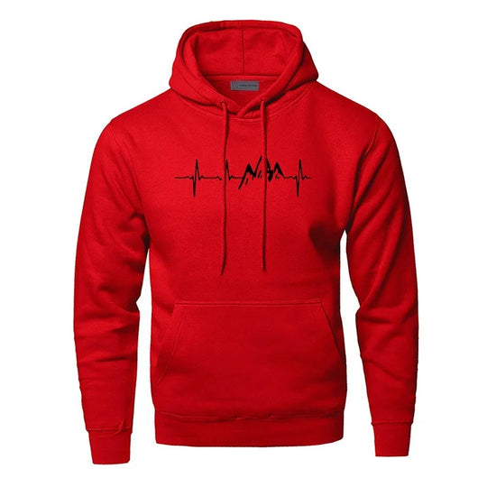 R&B | Hoodie mit Puls-motiv Baumwolle und Polyester Trendy und Komfortabel