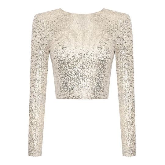 R&B | Elegantes Pailletten-Cropped-Top