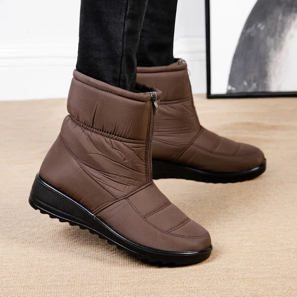R&B | Gepolsterte, Wasserdichte, Plüschige Stiefeletten mit Reißverschluss
