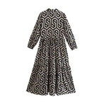 R&B | Langärmliges Kleid Mit Geometrischem Muster