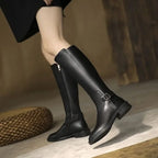 R&B | knie-Stiefel mit Metallverschluss