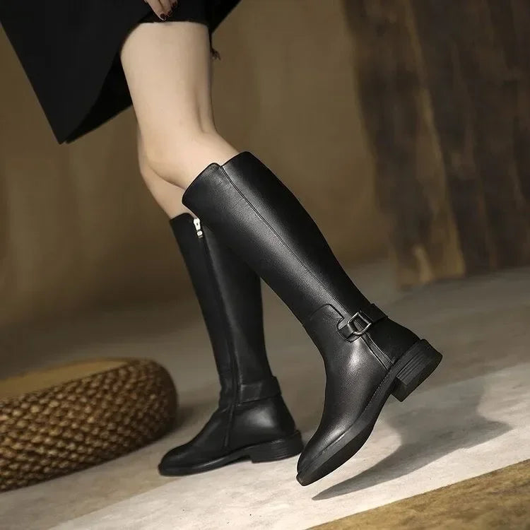 R&B | knie-Stiefel mit Metallverschluss