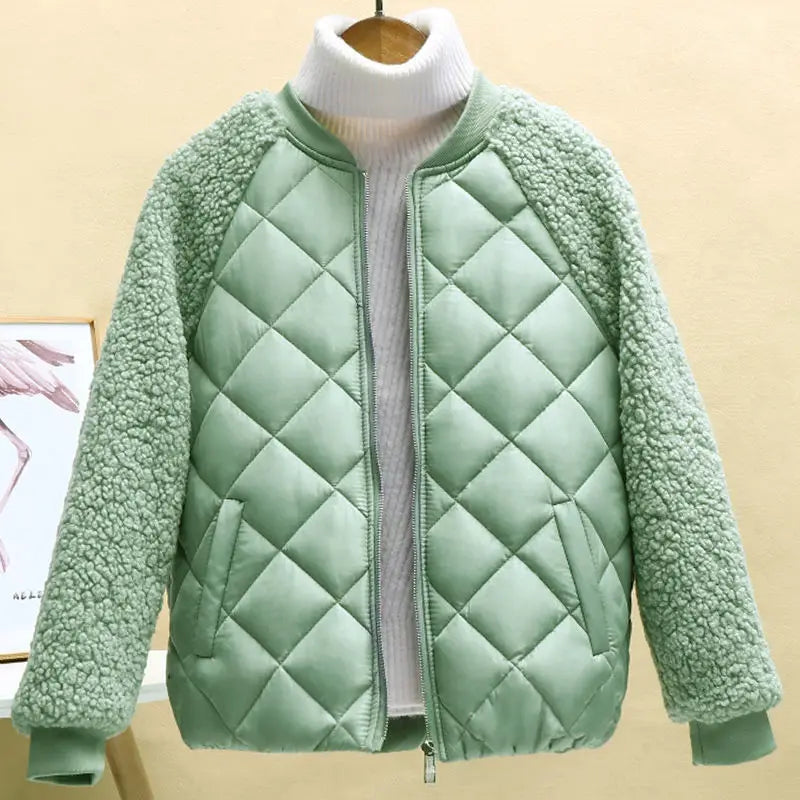 R&B | Kurze Lässige Leichte Kunstlammwoll Winterjacke