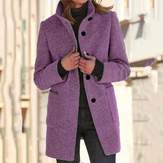 R&B | Elegante Lange Jacke mit Hochgeschlossenem Kragen