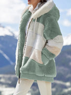 R&B | Strick Teddyjacke mit Kapuze Polyester Weich, Warm