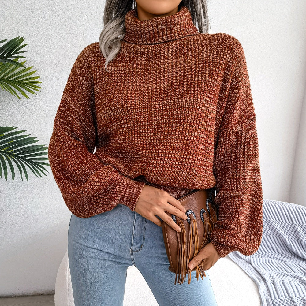 R&B | Chunky Strickpullover mit Hohem Kragen Warm und Komfortabel Lässiges Design