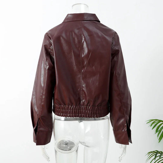 R&B | Eco-Leder Vintage Bomberjacke