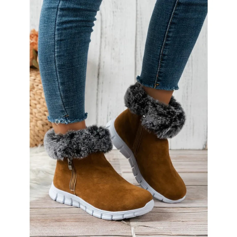 R&B | Runde Zehe Schlichte Plüsch Winterschuhe