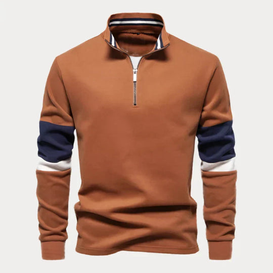 R&B | Stylischer Pullover für Herren mit Stehkragen und Streifen