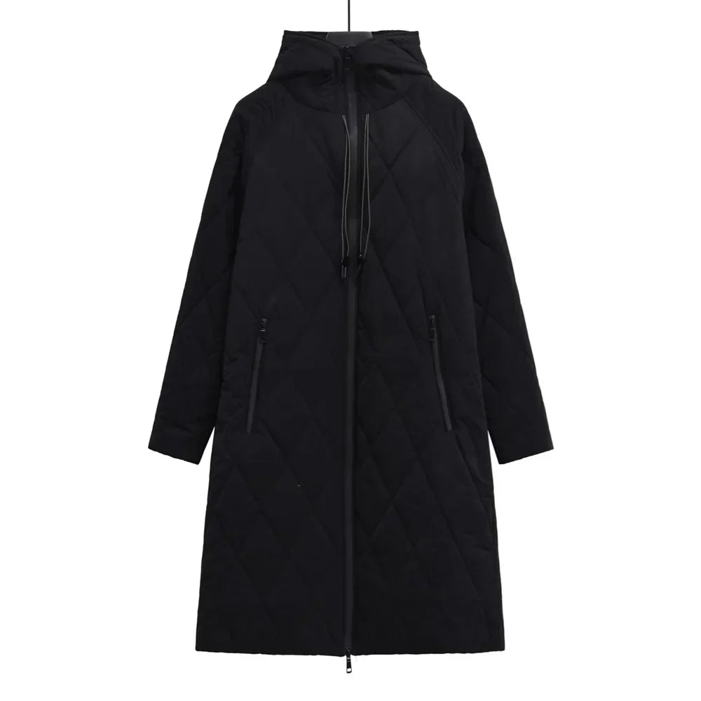 R&B | Lässige Knielange Jacke mit Reißverschlussdetail