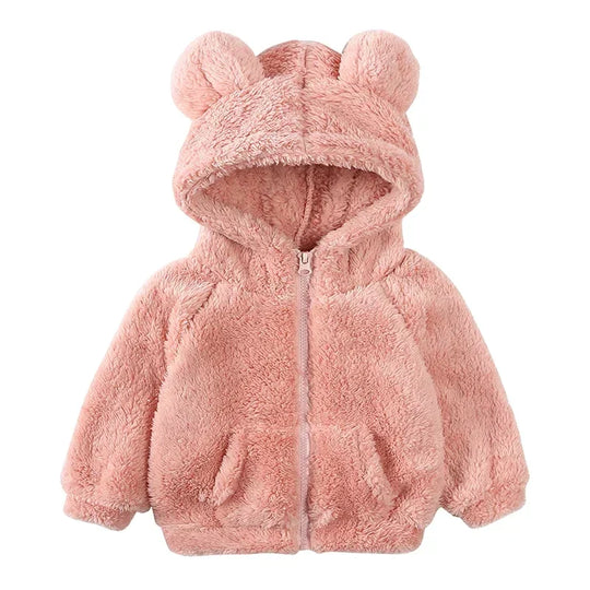 R&B Comfort Modische Bären-Kinderjacke aus dickem Samt