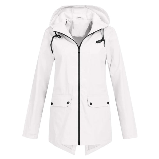 R&B | Lässige Wasserdichte Damenjacke mit Kapuze und Reißverschluss Ideal für Herbst Winter