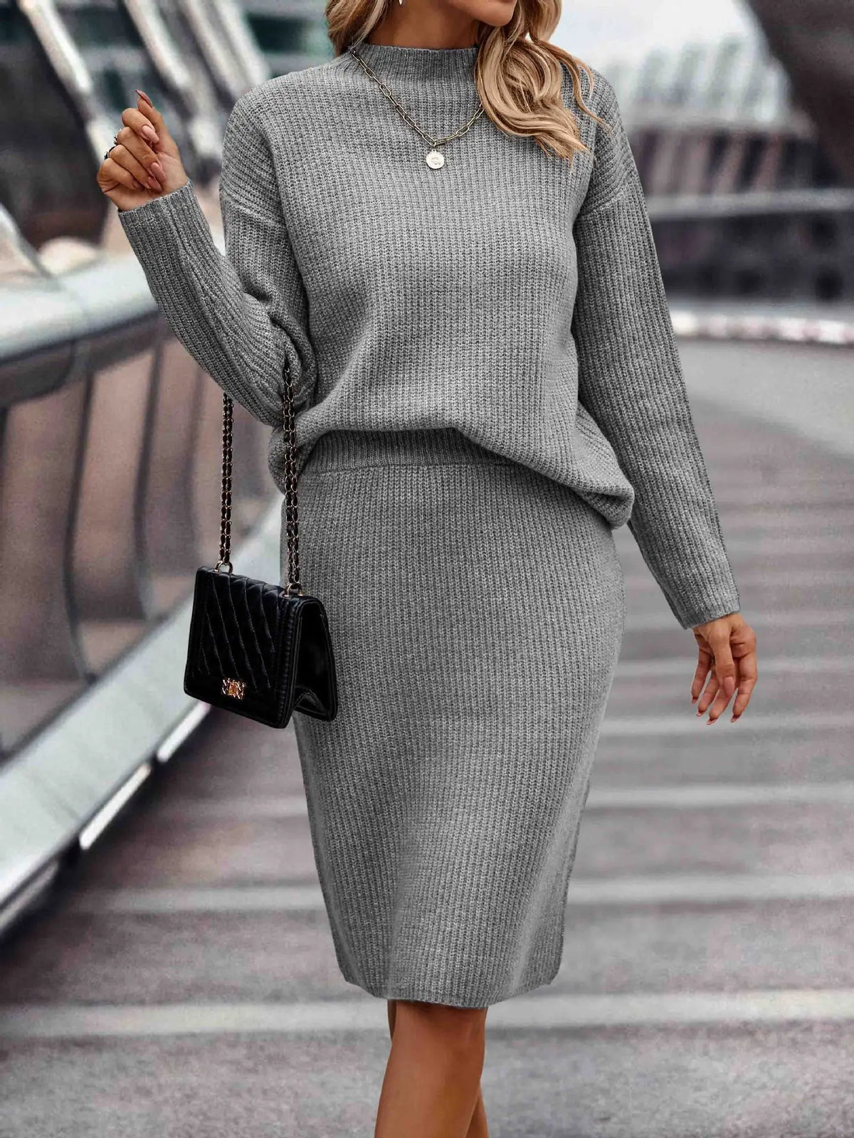 2-teiliges Damen Set aus Pullover und Rock - R&B