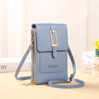 R&B | Leder Smartphone Clutch Damen Handtasche mit Touchscreen-Fenster