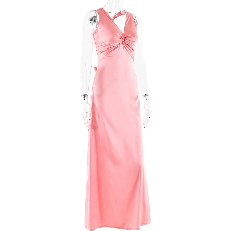 R&B | Schleife Rückenfrei Abend Maxi Kleid