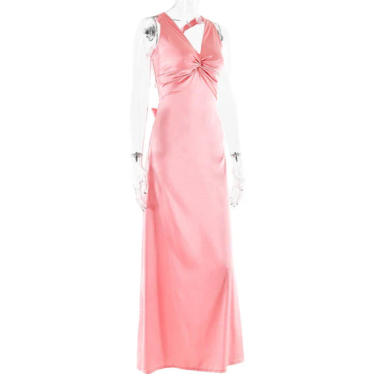 R&B | Schleife Rückenfrei Abend Maxi Kleid