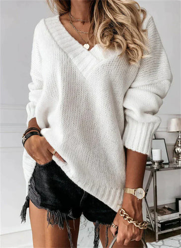 R&B | Klobiger V-Ausschnitt Pullover Damen - Stylisch und Warm