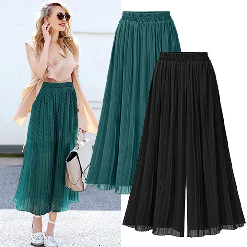 R&B | Damenhose mit weitem Bein und Mesh-Detail
