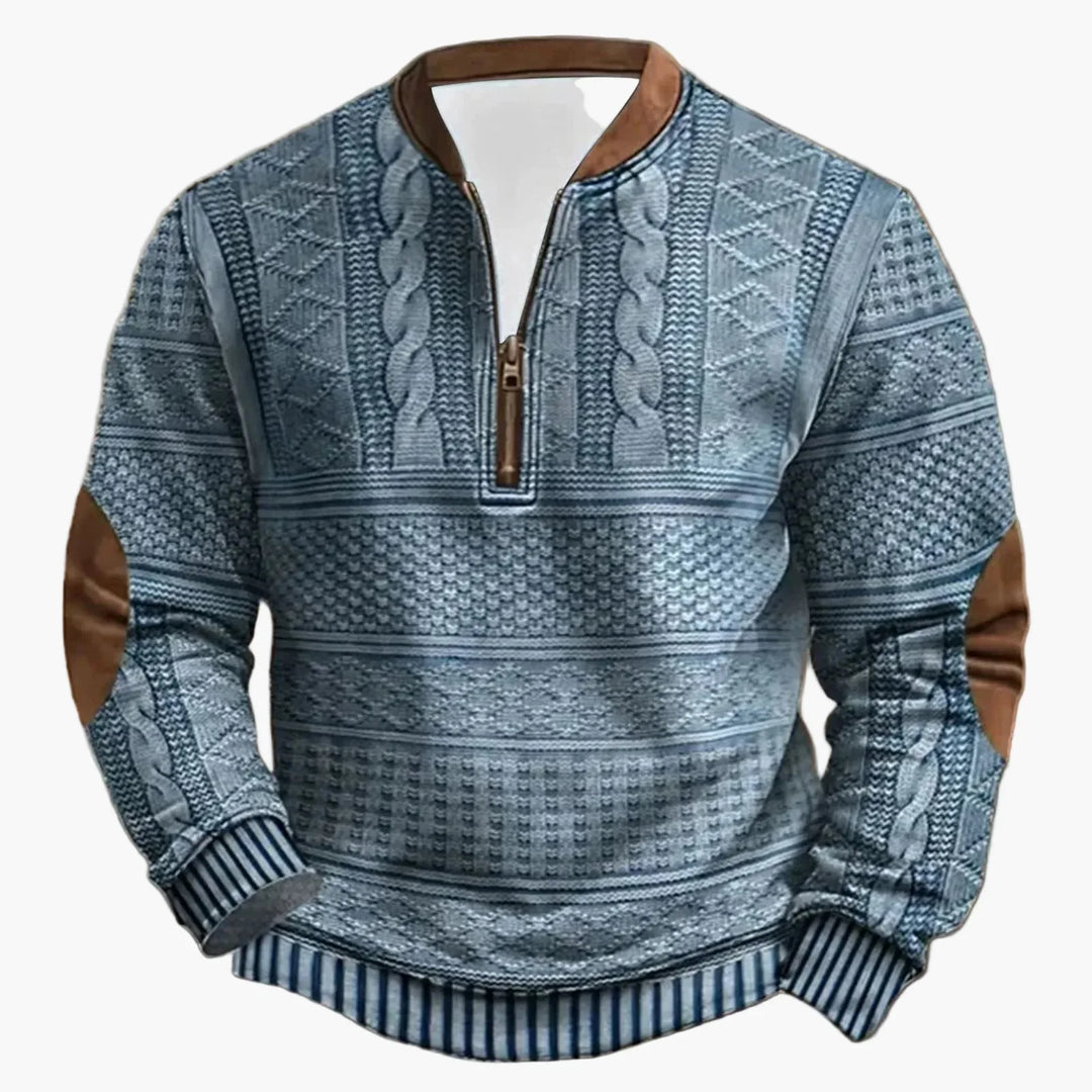 R&B | Outdoor Casual Pullover mit Stehkragen und Zipper - Modischer Freizeit-Sweater für Alltag und Freizeit