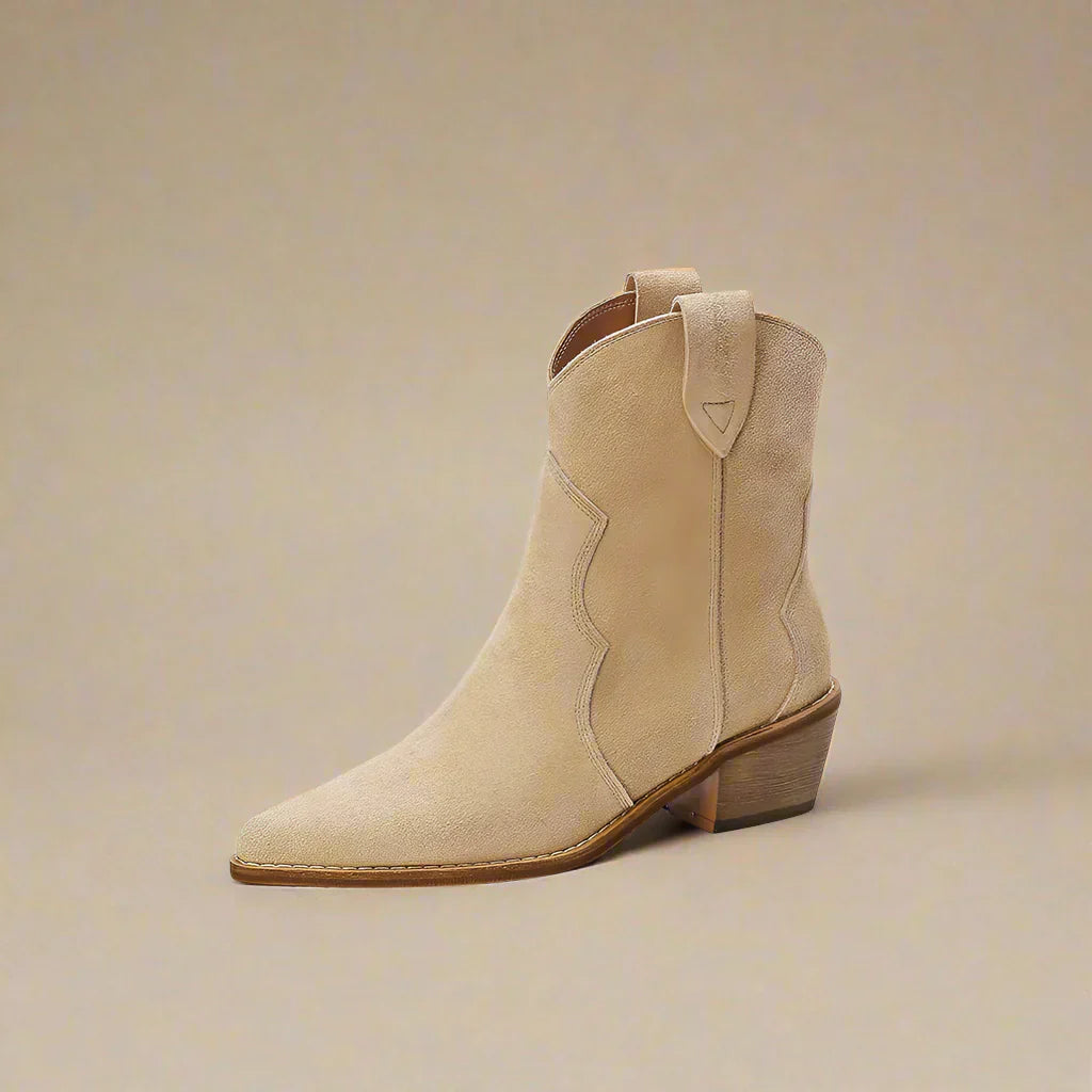 R&B | Rindsleder Damen Wildleder Damen Stiefel mit Absatz