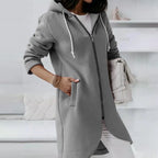 R&B | Hoodie-Cardigan mit abgerundetem Saum