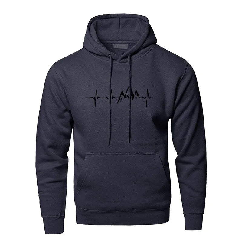 R&B | Hoodie mit Puls-motiv Baumwolle und Polyester Trendy und Komfortabel