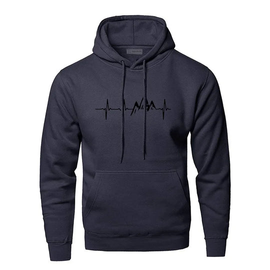 R&B | Hoodie mit Puls-motiv Baumwolle und Polyester Trendy und Komfortabel