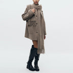 R&B | Bequeme Damen-Cardigan mit Eingebautem Schal