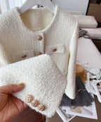 R&B | Damen Tweedjacke mit Rundhalsausschnitt