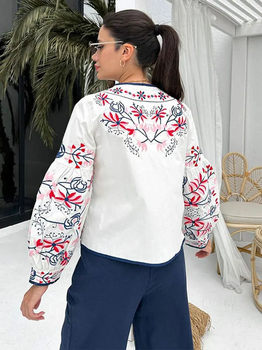 R&B | Floral Print Ethnischer Stil Eleganter Cardigan