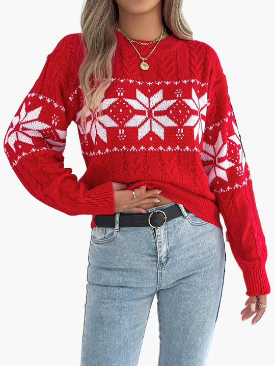 R&B | Winterpullover mit Norwegermuster - Gemütlicher Strickpullover für Weihnachten & Alltag