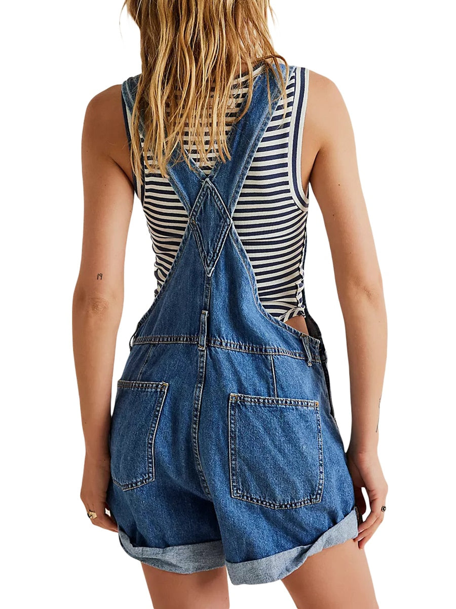 R&B | Ärmelloses Denim Overall Jumpsuit für Frauen