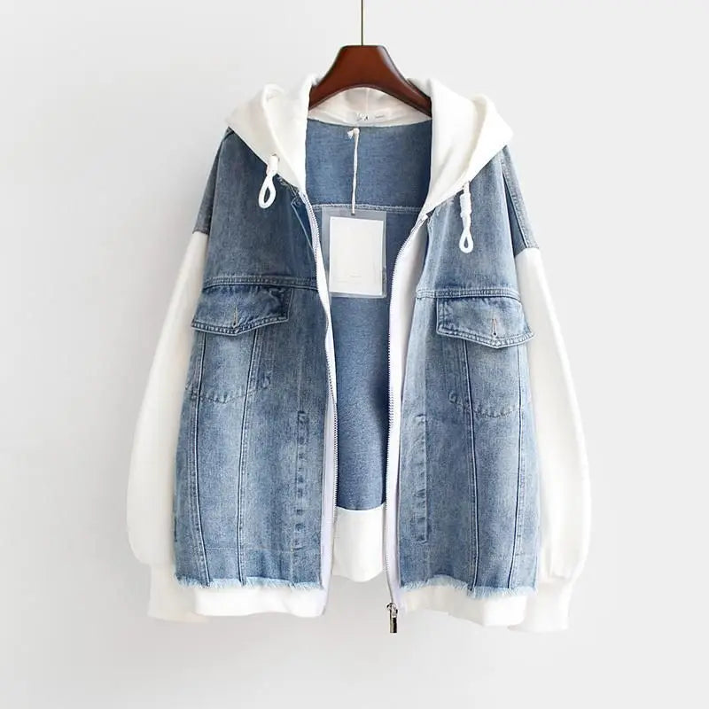 R&B | Denim-hoodie Jacke Hybrid Design Trendy und Lässig