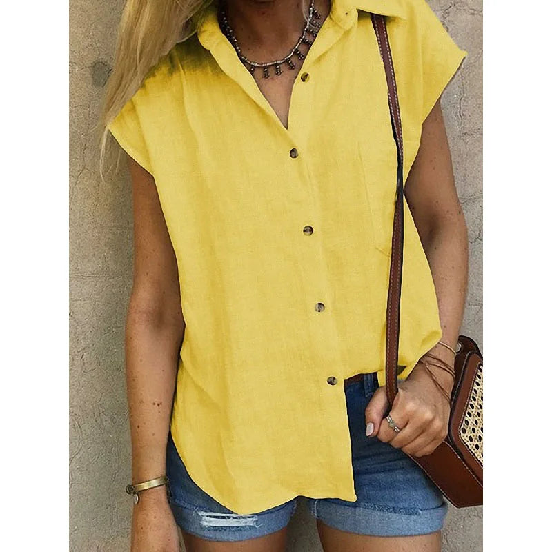 R&B | Baumwollbluse mit Knopfleiste