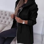 R&B | Frühlingsjacke mit Kapuze und plissiertem Bund