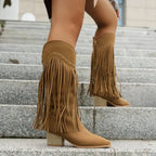 Spitz zulaufende rutschfeste kniehohe Cowboystiefel R&B