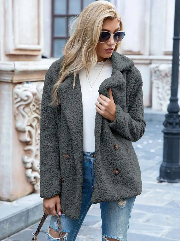R&B | Warmer Teddy-Mantel Damen
