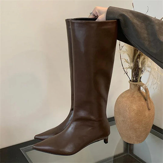 R&B | Knielange Dünne Absatzstiefel