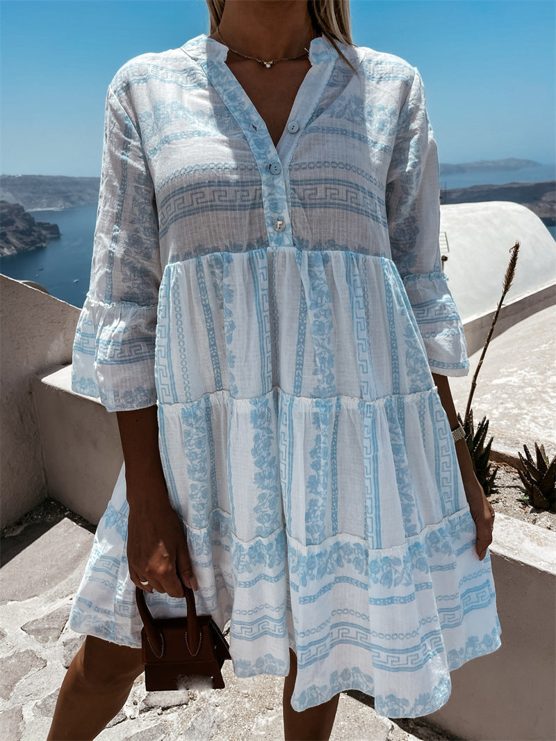 R&B | Leichtes Boho Kleid mit Fröhlichem Muster Perfekt für Sommerliche Anlässe