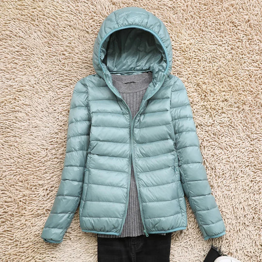 R&B | Ultraleichte Damen Daunenjacke mit Kapuze